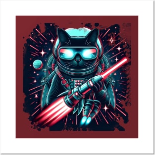 Galactic Guardian Cat: Space Sword Spectacle Posters and Art